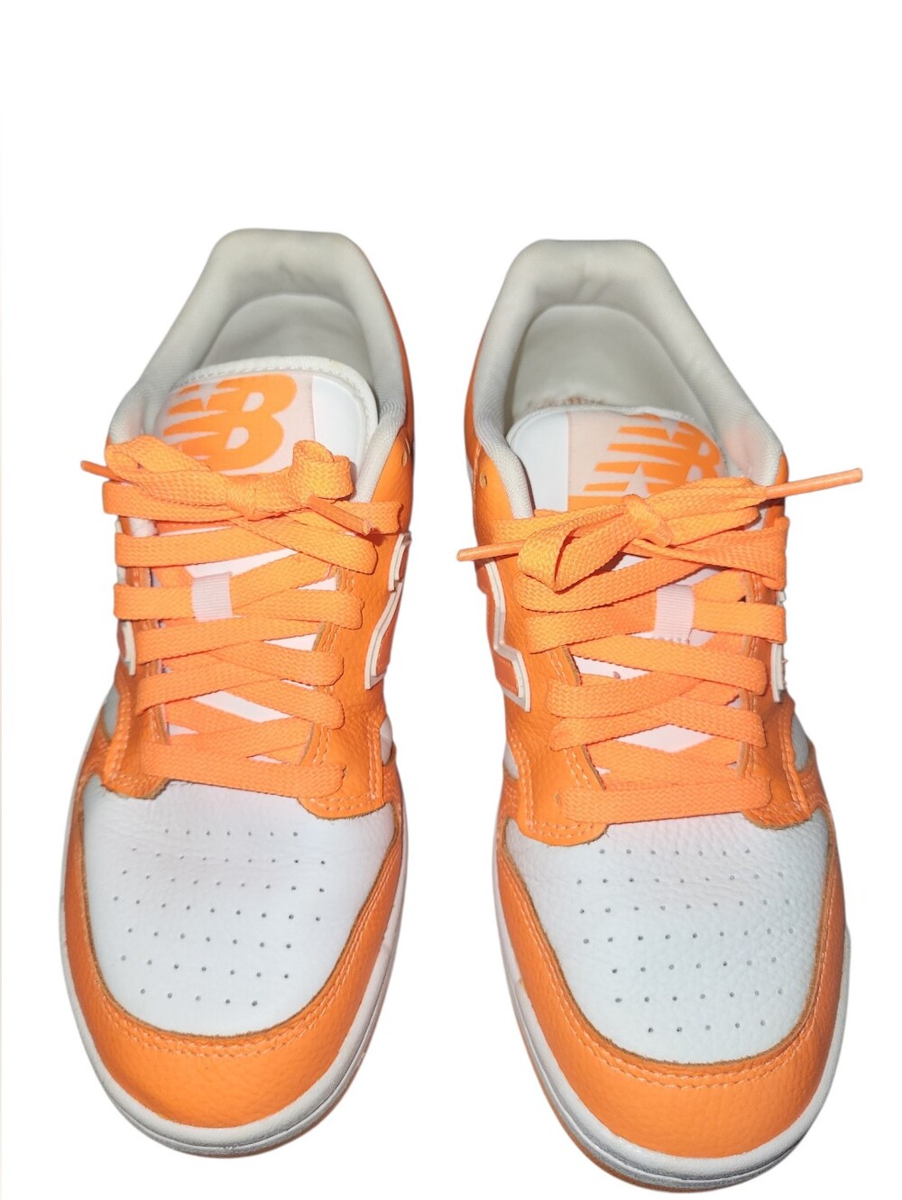 New Balance Orange and White Low-Top Sneakers